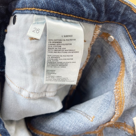 L’AGENCE Luna high rise chain belt detail straight designerJeans - Picture 9 of 9